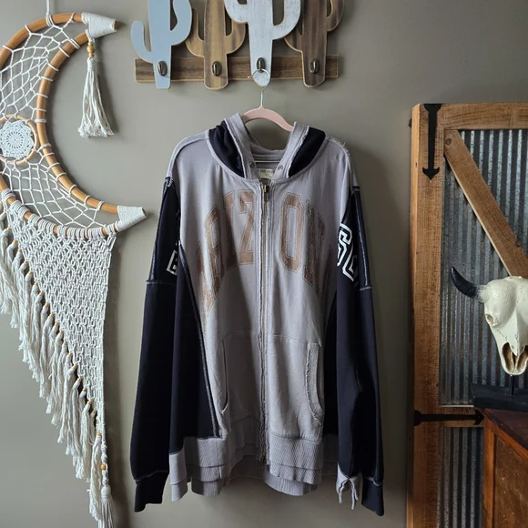 We The Free Free People Retro Remade Hoodie Washed Black Nwt - Picture 5 of 10